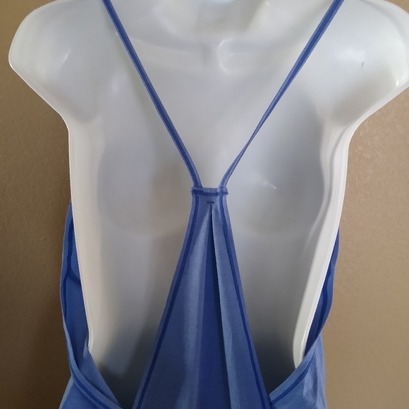 Zella M Blue Razor back strappy tank. - Picture 2 of 7